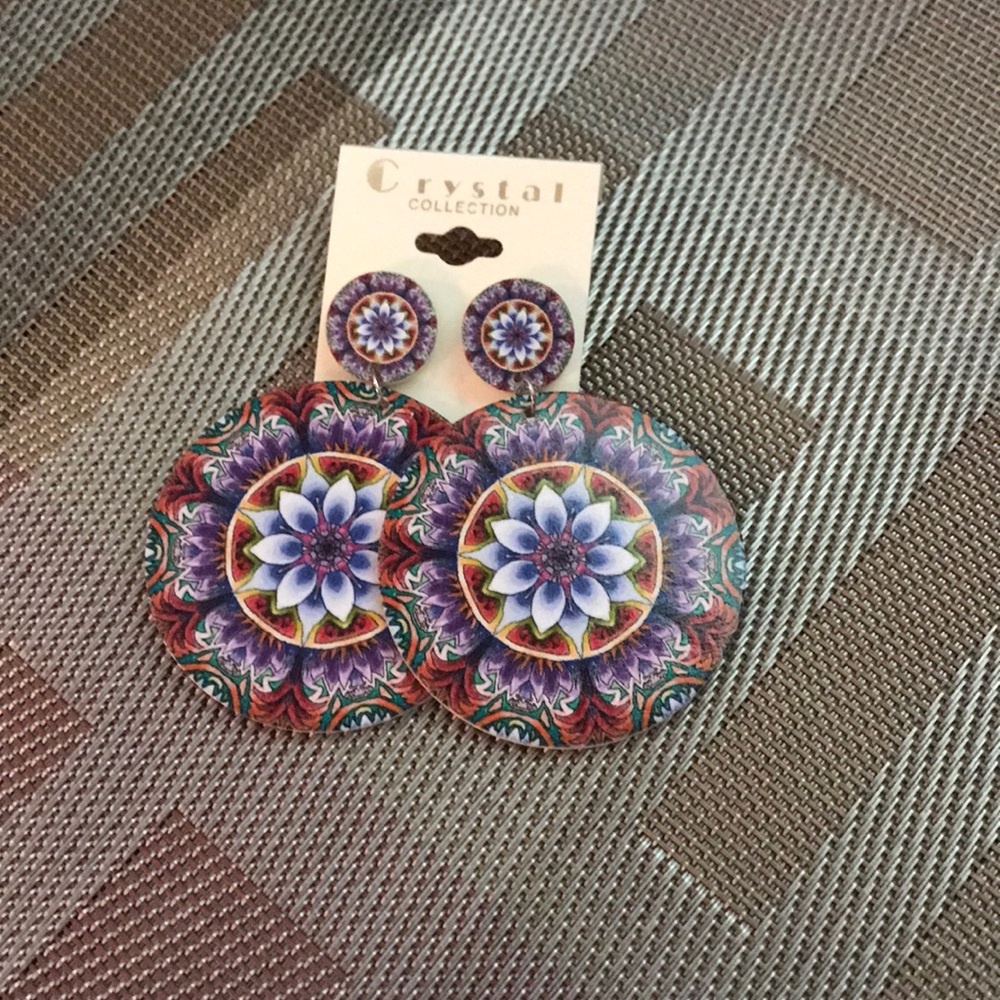 Adorable Boho Painted Disc Earrings